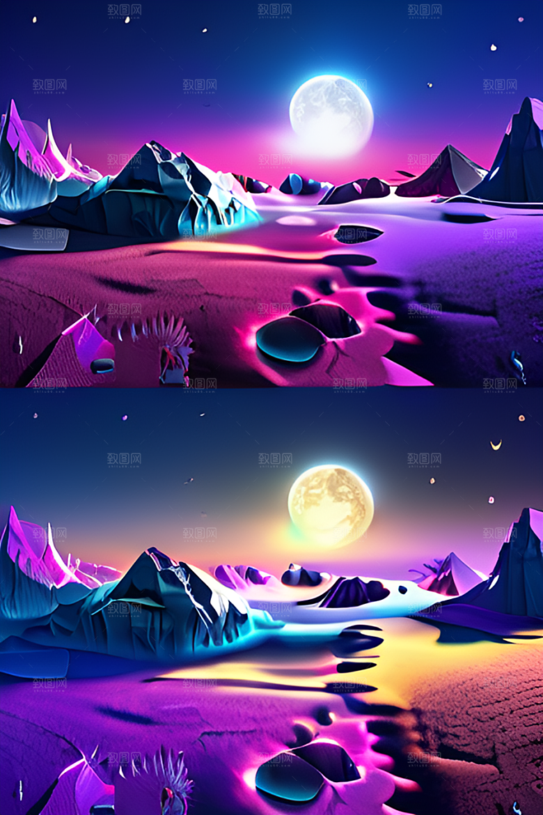 奇幻之旅星空下的CG艺术作品