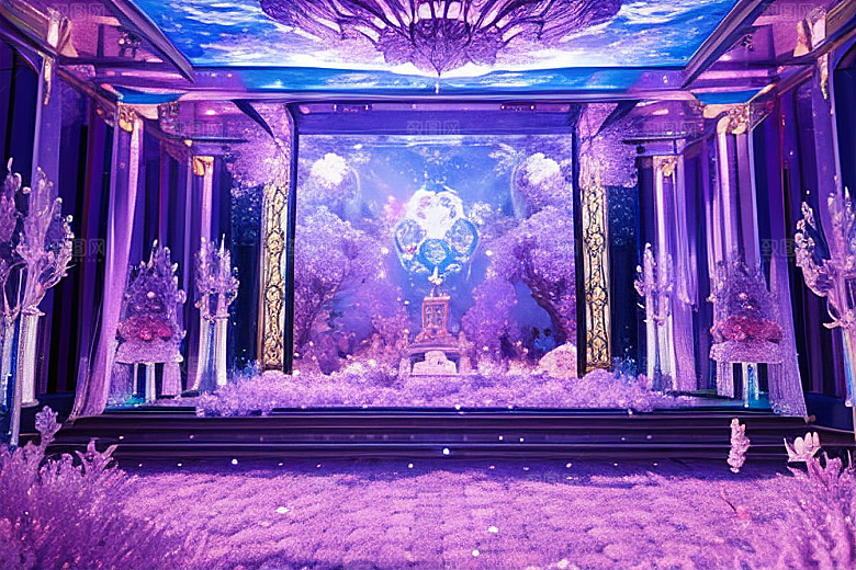 花海奇观绽放的花朵在深海中