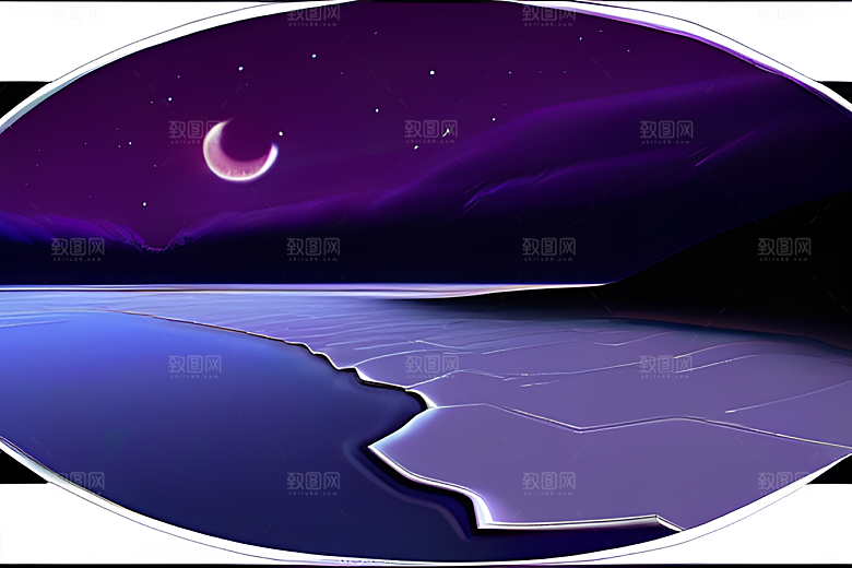 月亮星星与艺术高分辨率的CG构图作品