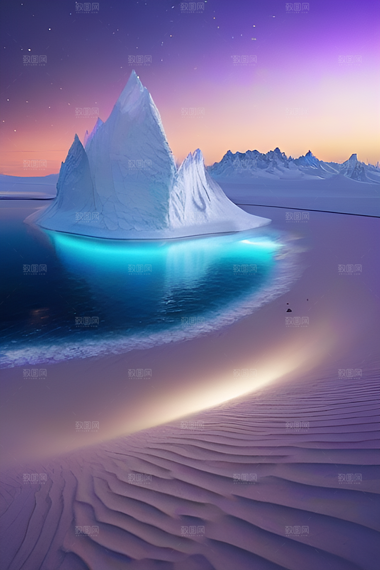 月亮星星与艺术高分辨率的CG构图作品