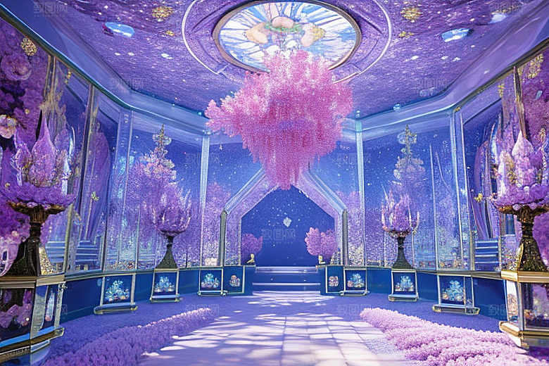 绚丽花海绽放的花朵群聚间