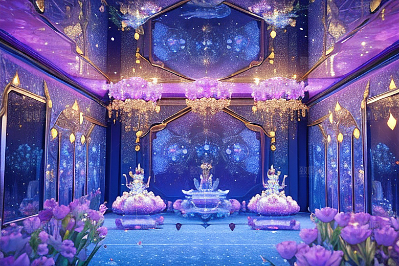 绚丽花海绽放的花朵群聚间