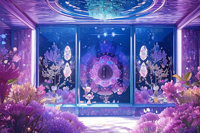 绚丽花海绽放的花朵群聚间