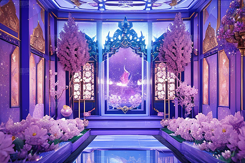绚丽花海绽放的花朵群聚间