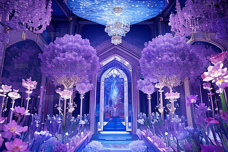 绚丽花海绽放的花朵群聚间