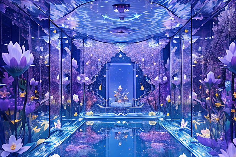 绚丽花海绽放的花朵群聚间