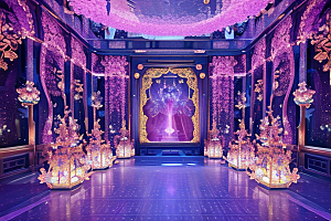 梦幻花海花朵绽放的奇幻世界