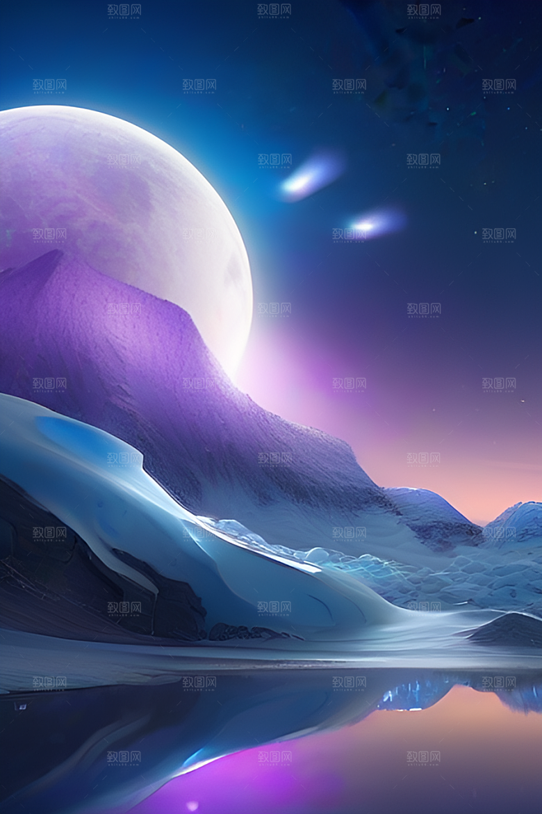 幻想的高细节星空下的CG艺术作品