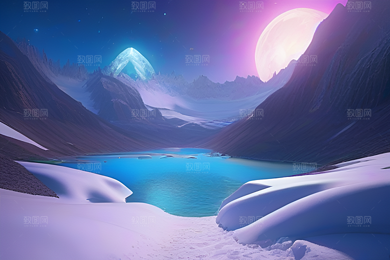 幻想的高细节星空下的CG艺术作品