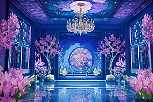 梦幻花海花朵绽放的奇幻世界
