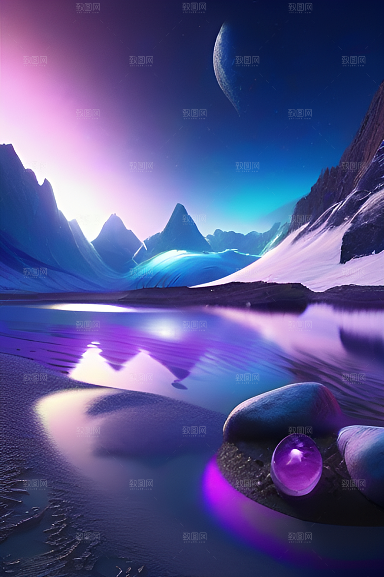 幻想的高细节星空下的CG艺术作品