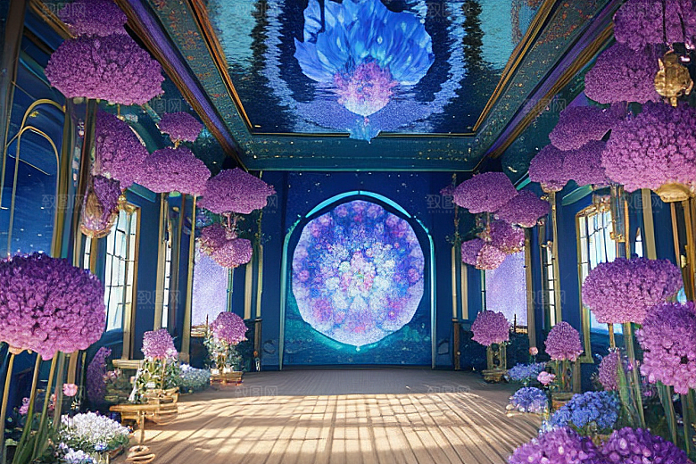 梦幻花海花朵绽放的奇幻世界