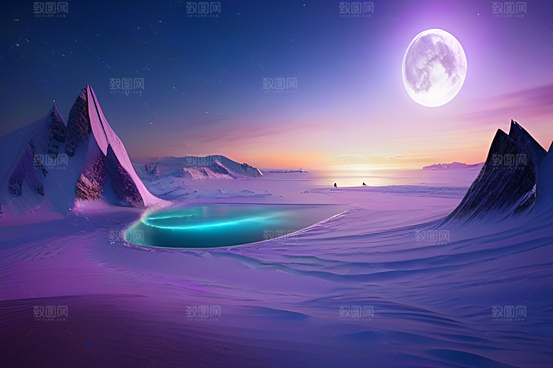 银河照亮北极梦幻般的CG创作