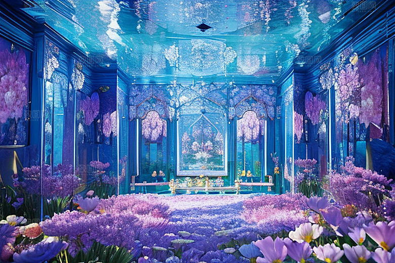 梦幻花海花朵绽放的奇幻世界