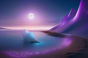银河照亮北极梦幻般的CG创作