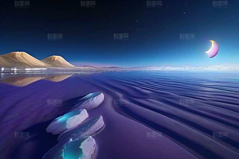 银河照亮北极梦幻般的CG创作