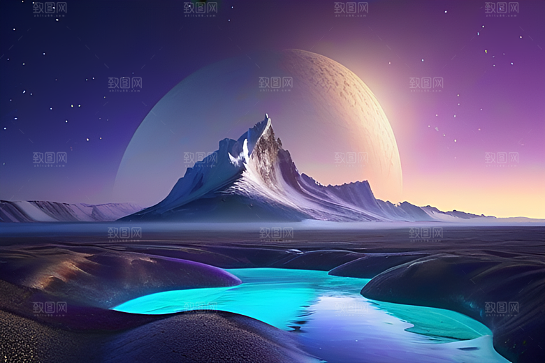 月亮与星星的魅力高清CG艺术作品