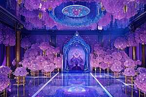 花开如海绽放的花朵在深海中