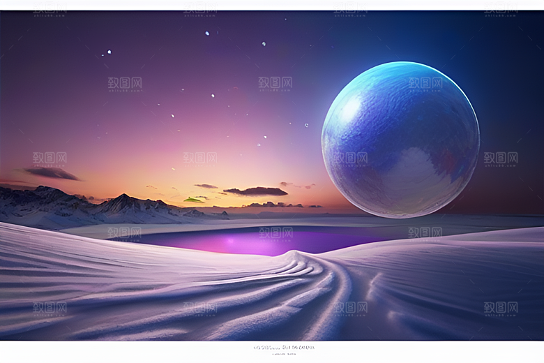紫色晶心石的梦幻之美高分辨率CG渲染作品
