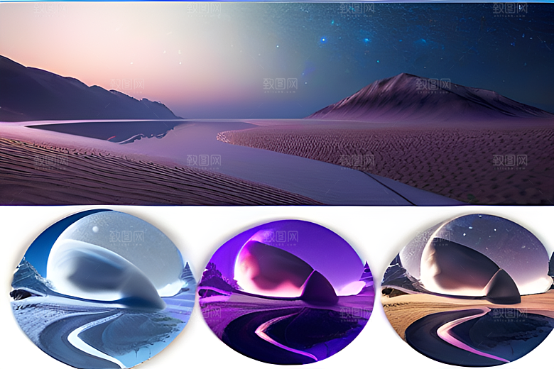 紫色晶心石的梦幻之美高分辨率CG渲染作品