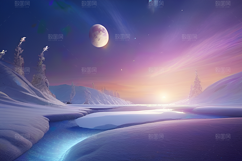 紫色晶心石的梦幻之美高分辨率CG渲染作品