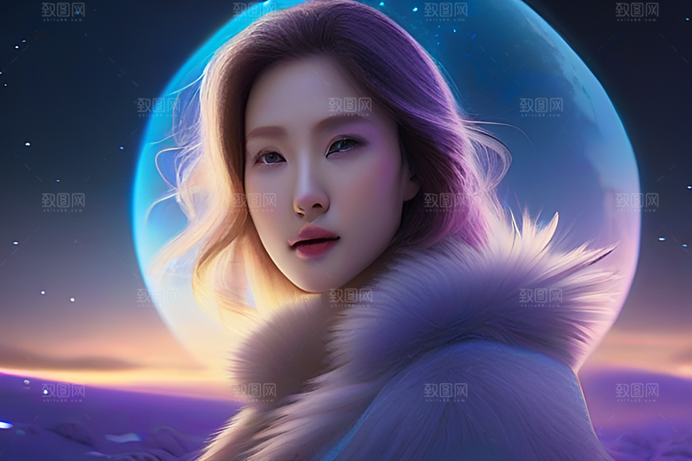 紫色晶心石的梦幻之美高分辨率CG渲染作品
