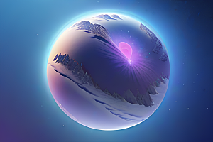 紫色晶心石的梦幻之美高分辨率CG渲染作品