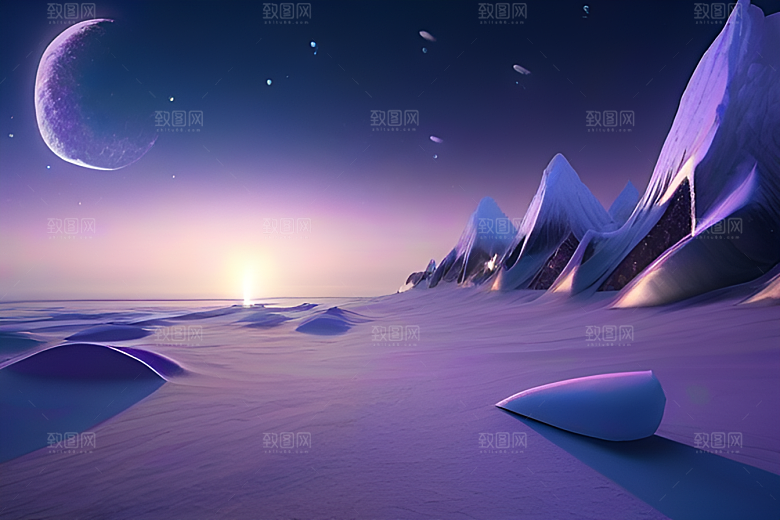 深夜的浪漫海滩冰川与星空的奇幻碰撞