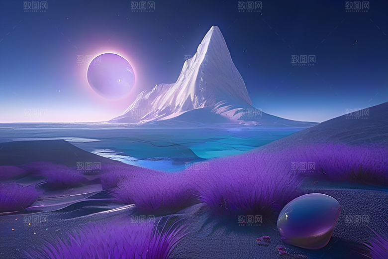 深夜的浪漫海滩冰川与星空的奇幻碰撞