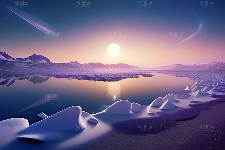 深夜的浪漫海滩冰川与星空的奇幻碰撞