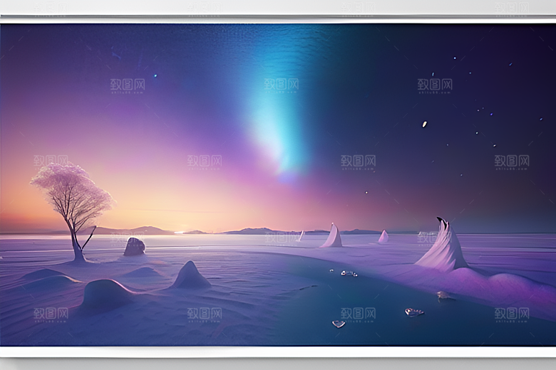 深夜的浪漫海滩冰川与星空的奇幻碰撞