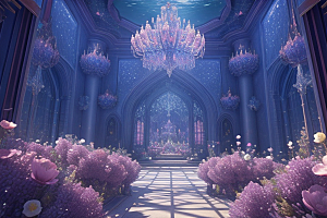深海花境花朵绽放的奇幻之旅