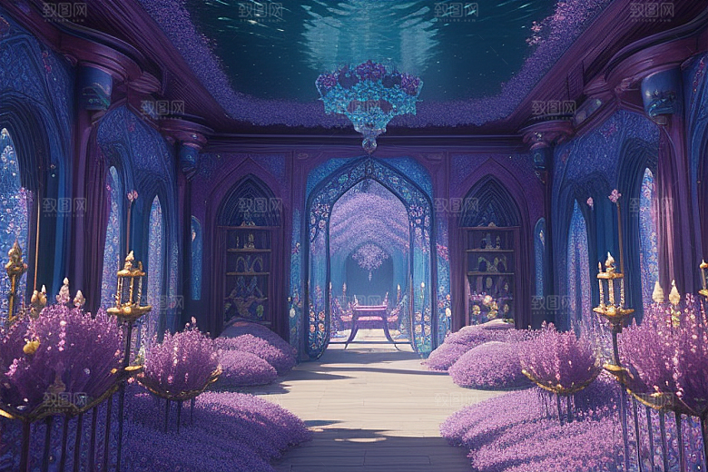 深海花境花朵绽放的奇幻之旅