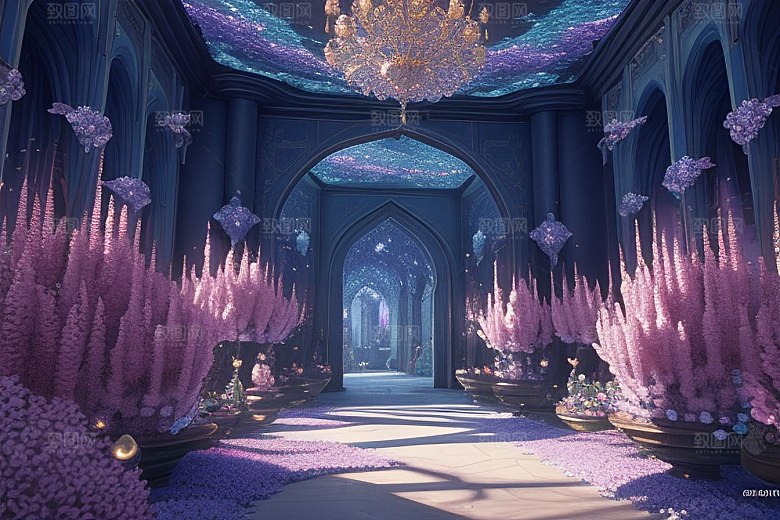 深海花境花朵绽放的奇幻之旅
