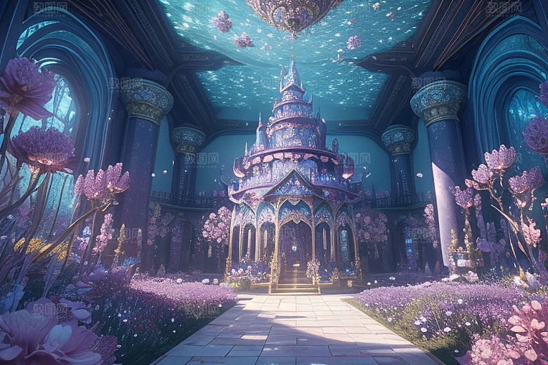 深海花境花朵绽放的奇幻之旅