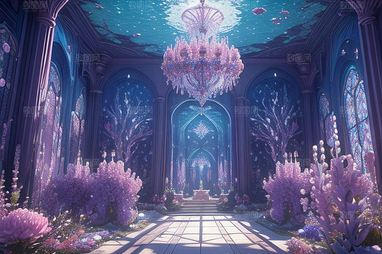 深海花境花朵绽放的奇幻之旅