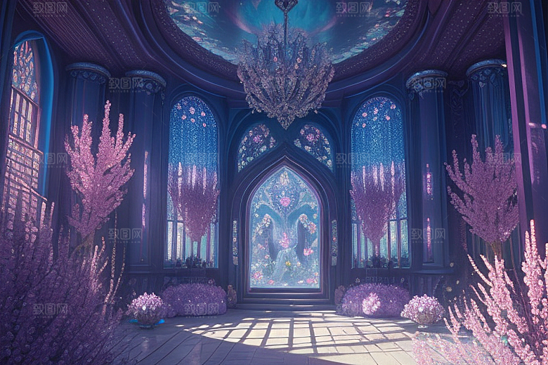 深海梦境花朵绽放的奇幻世界