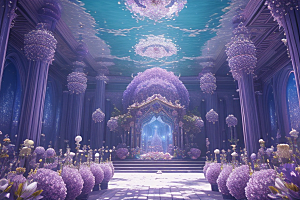 绚丽花海绽放的花朵群聚间