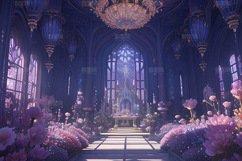 梦幻花海花朵绽放的奇幻世界