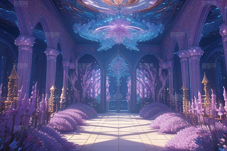 梦幻花海花朵绽放的奇幻世界