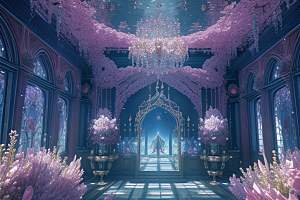 梦幻花海花朵绽放的奇幻世界