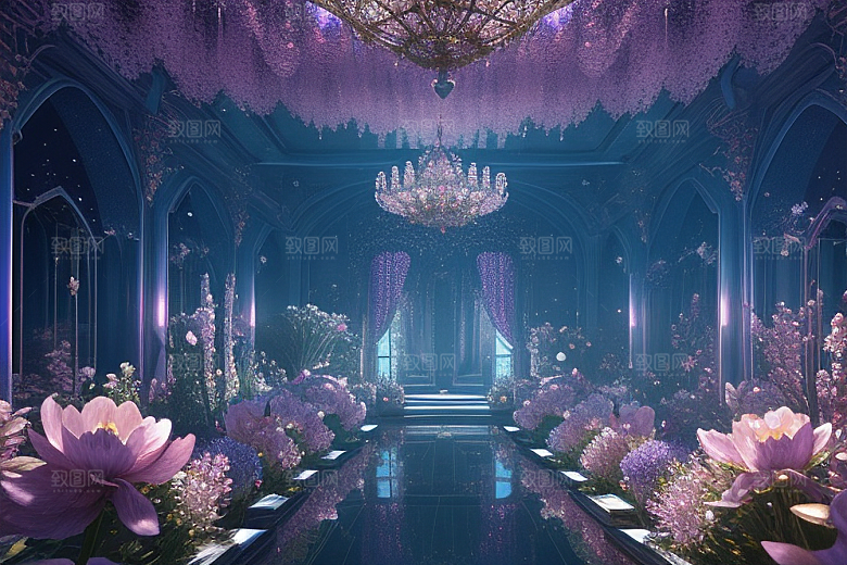 梦幻花海花朵绽放的奇幻世界