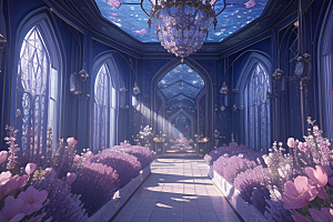 梦幻花海花朵绽放的奇幻世界