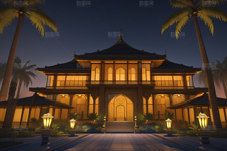 玻璃宫殿之美夜幕下的细腻