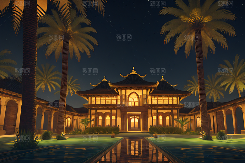 玻璃宫殿之美夜幕下的细腻