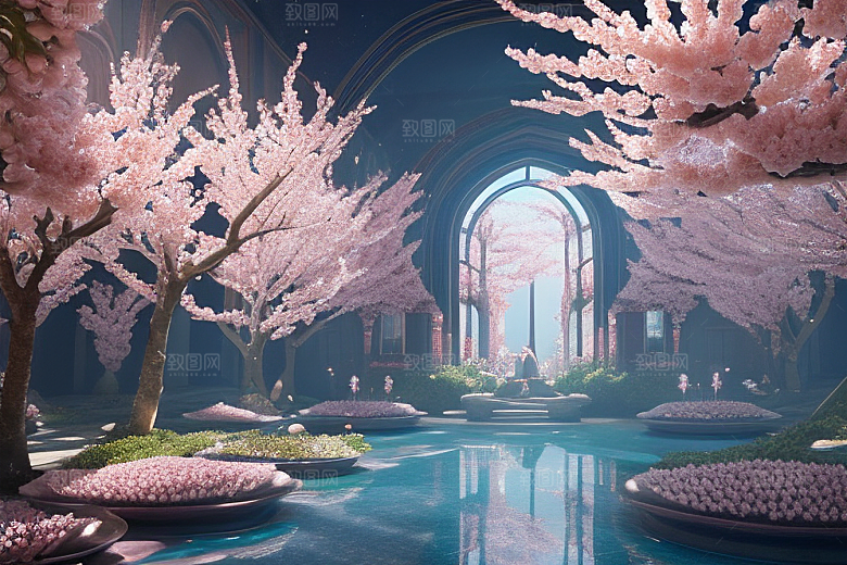 奇幻之旅穿越透明宫殿的桃花世界