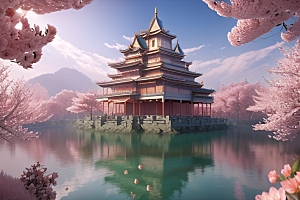 奇幻之旅穿越透明宫殿的桃花世界