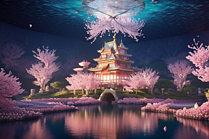 奇幻之旅穿越透明宫殿的桃花世界