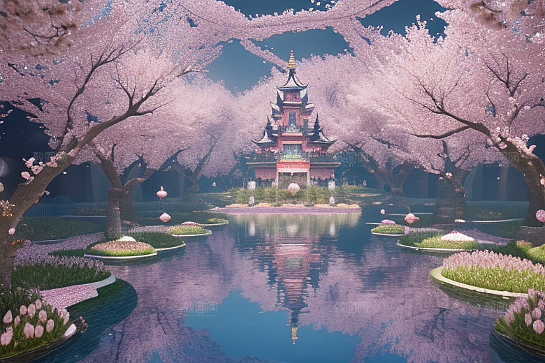 奇幻之旅穿越透明宫殿的桃花世界
