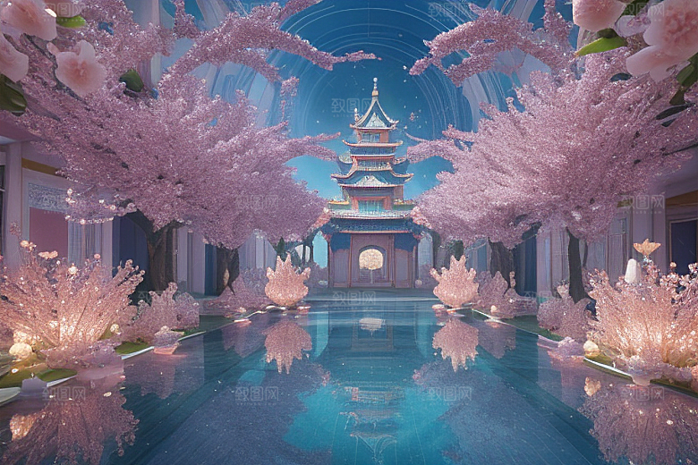 奇幻之旅穿越透明宫殿的桃花世界